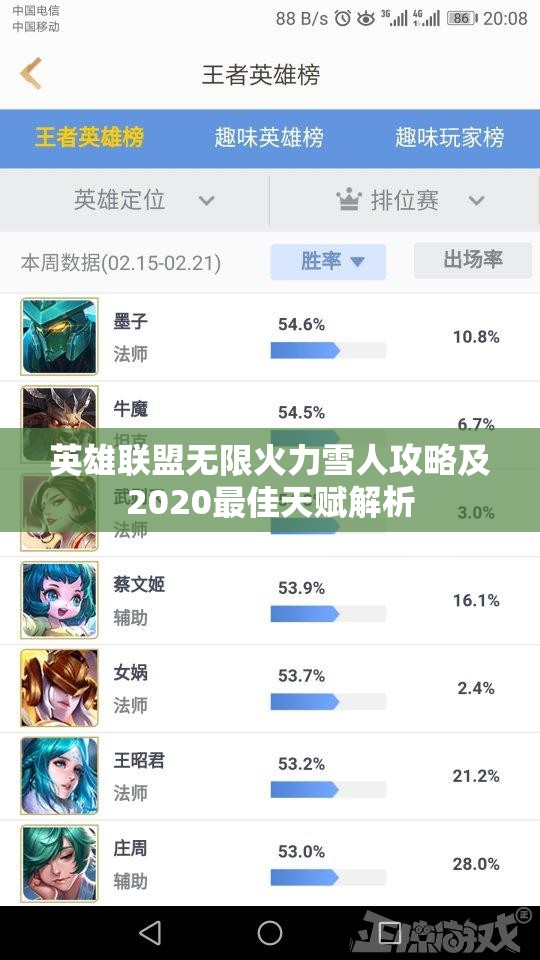 英雄联盟无限火力雪人攻略及2020最佳天赋解析