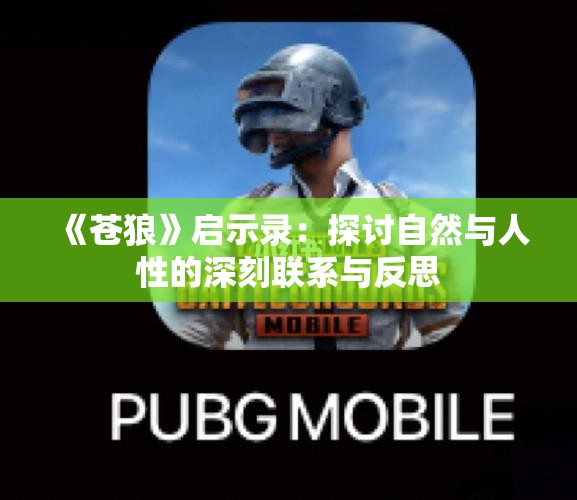 《苍狼》启示录：探讨自然与人性的深刻联系与反思