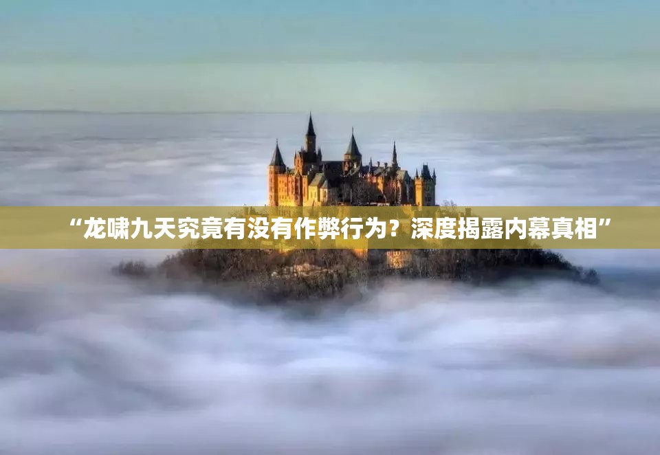 “龙啸九天究竟有没有作弊行为？深度揭露内幕真相”