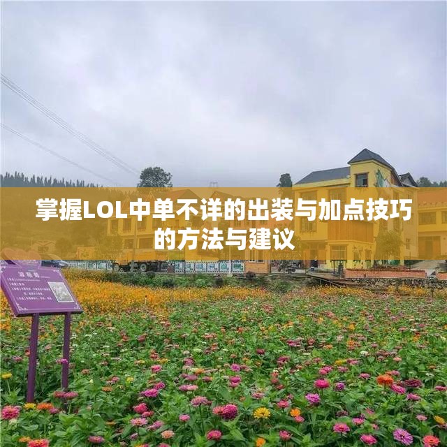 掌握LOL中单不详的出装与加点技巧的方法与建议