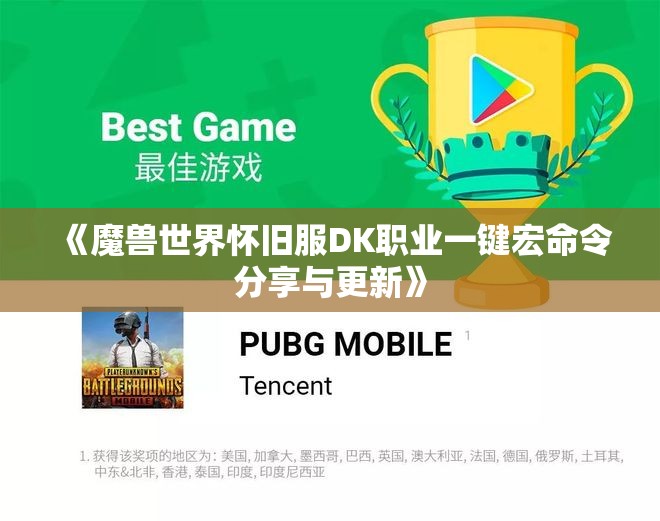 《魔兽世界怀旧服DK职业一键宏命令分享与更新》