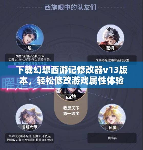 下载幻想西游记修改器v13版本，轻松修改游戏属性体验