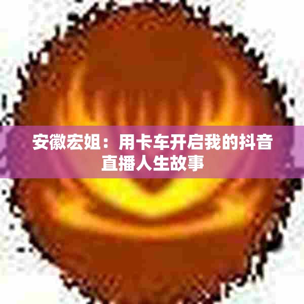 安徽宏姐：用卡车开启我的抖音直播人生故事