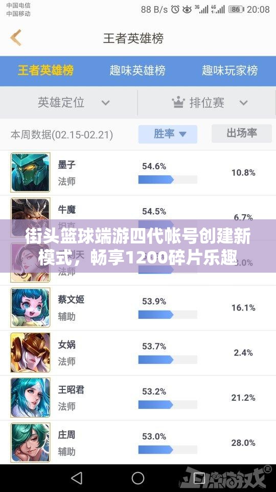 街头篮球端游四代帐号创建新模式，畅享1200碎片乐趣