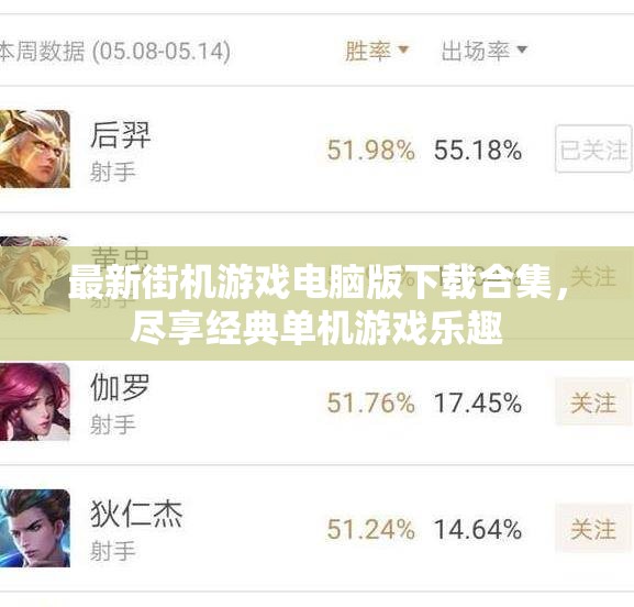 最新街机游戏电脑版下载合集，尽享经典单机游戏乐趣