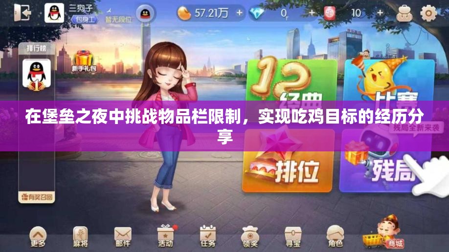 在堡垒之夜中挑战物品栏限制，实现吃鸡目标的经历分享