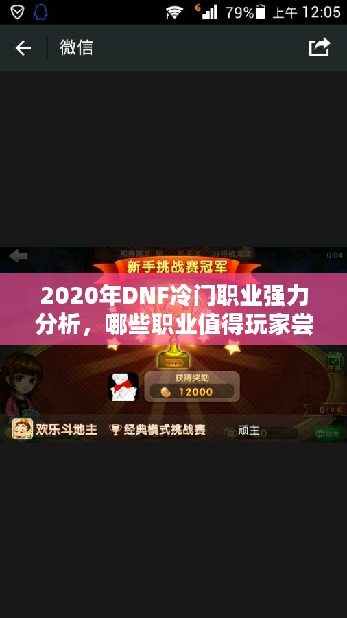 2020年DNF冷门职业强力分析，哪些职业值得玩家尝试