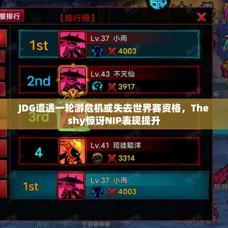 JDG遭遇一轮游危机或失去世界赛资格，Theshy惊讶NIP表现提升