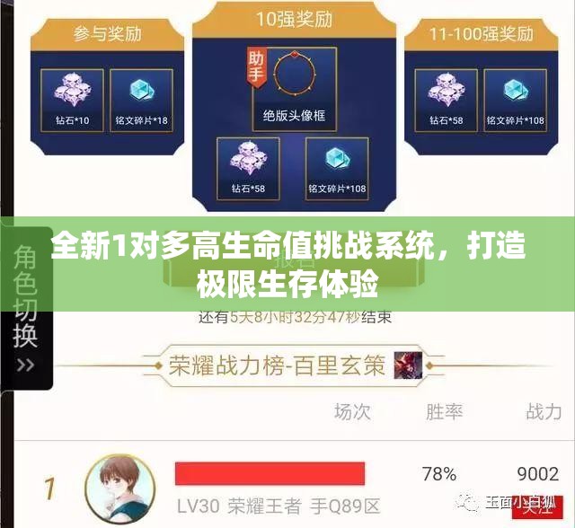 全新1对多高生命值挑战系统，打造极限生存体验