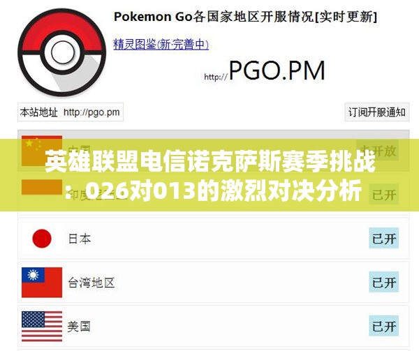 英雄联盟电信诺克萨斯赛季挑战：026对013的激烈对决分析
