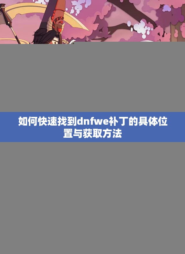 如何快速找到dnfwe补丁的具体位置与获取方法