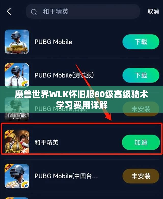 魔兽世界WLK怀旧服80级高级骑术学习费用详解