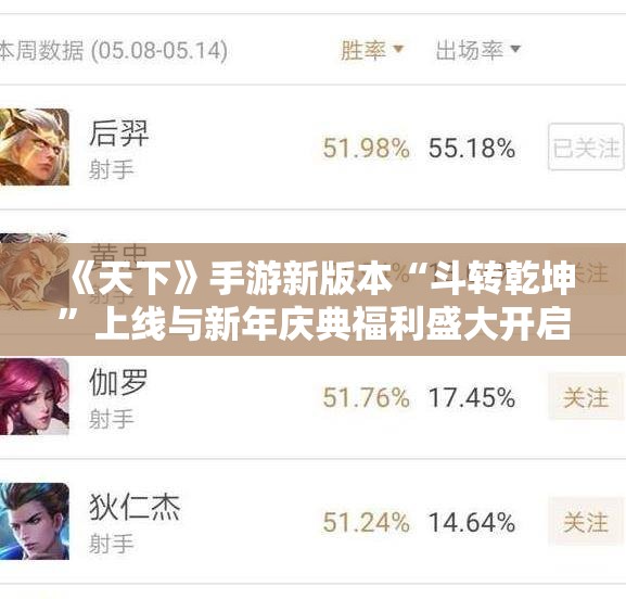 《天下》手游新版本“斗转乾坤”上线与新年庆典福利盛大开启