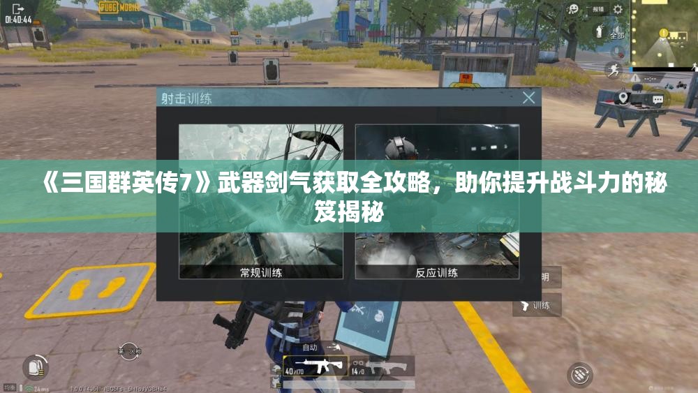《三国群英传7》武器剑气获取全攻略，助你提升战斗力的秘笈揭秘