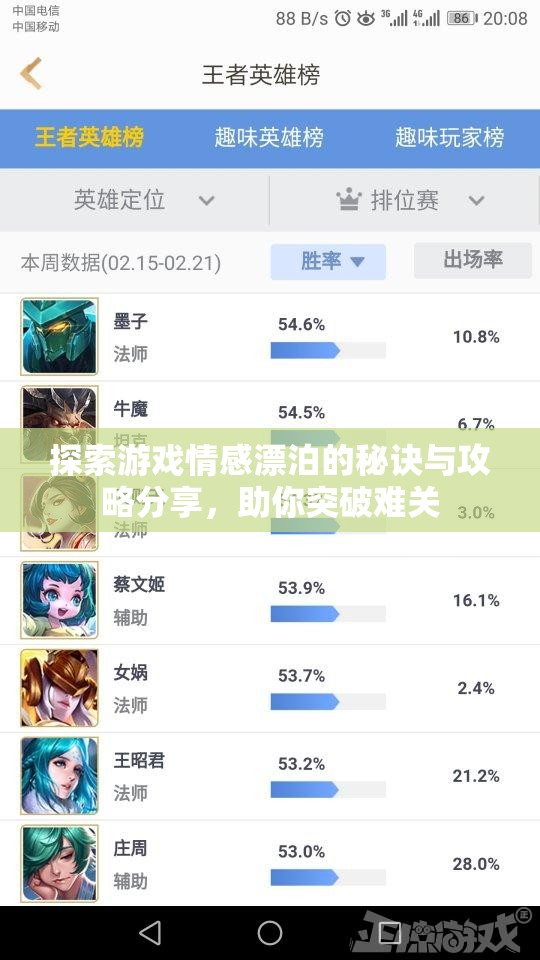 探索游戏情感漂泊的秘诀与攻略分享，助你突破难关