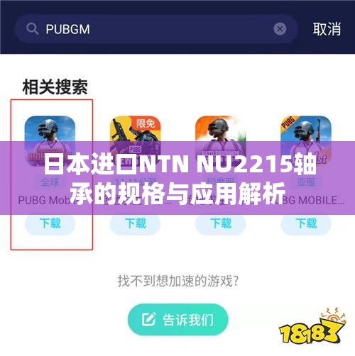 日本进口NTN NU2215轴承的规格与应用解析