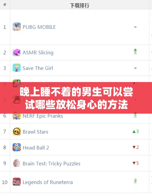 晚上睡不着的男生可以尝试哪些放松身心的方法