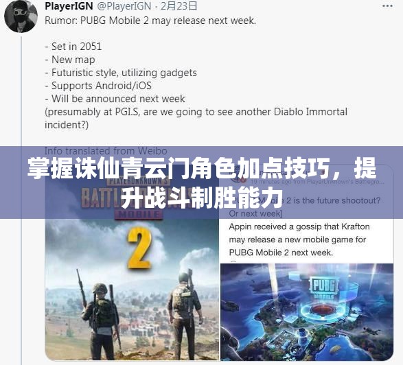 掌握诛仙青云门角色加点技巧，提升战斗制胜能力